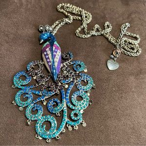 Betsey Johnson XL peacock necklace